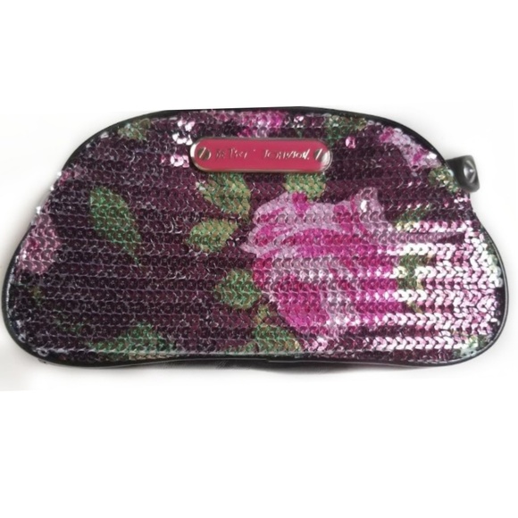 Betsey Johnson Handbags - Betsey Johnson Floral Sequin Makeup Bag